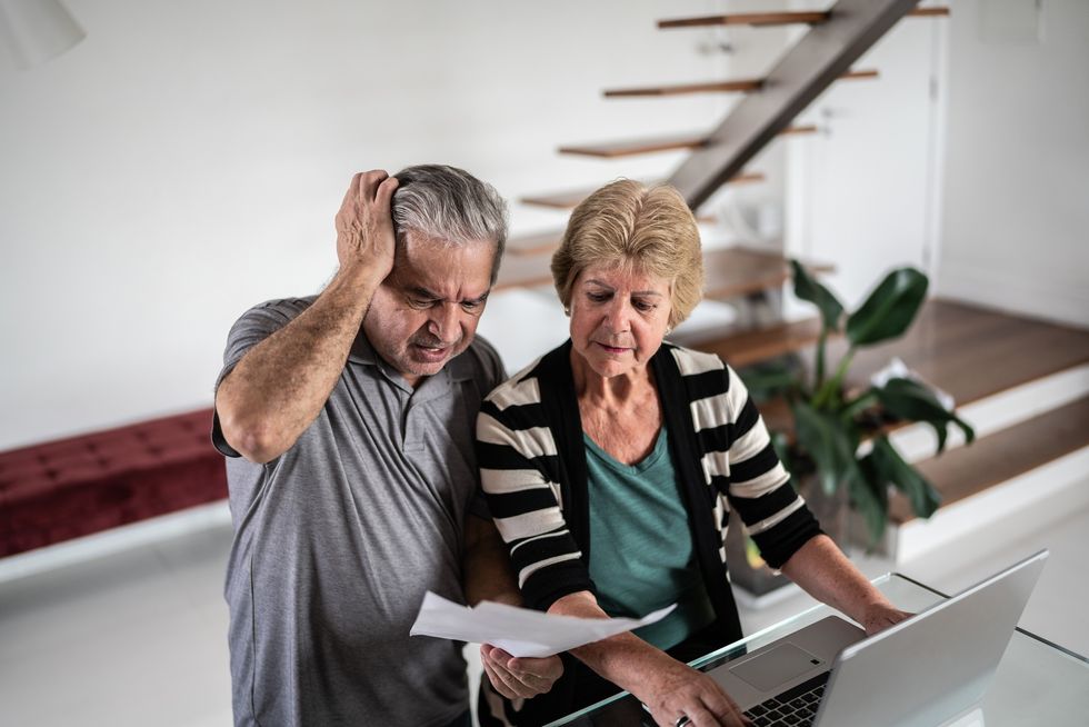 Pensioners at laptop