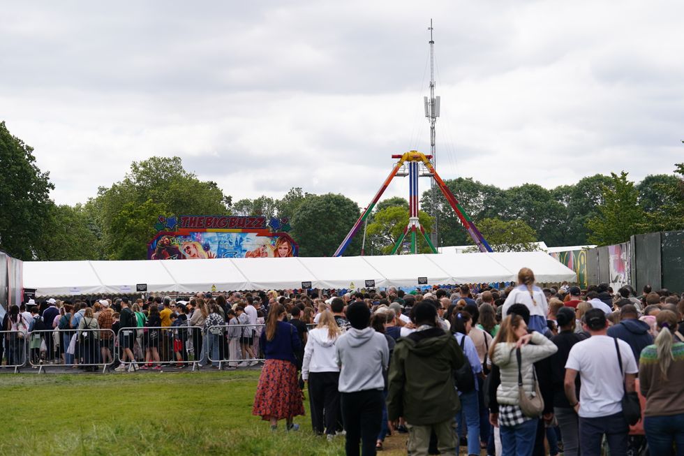 People in a ride queue