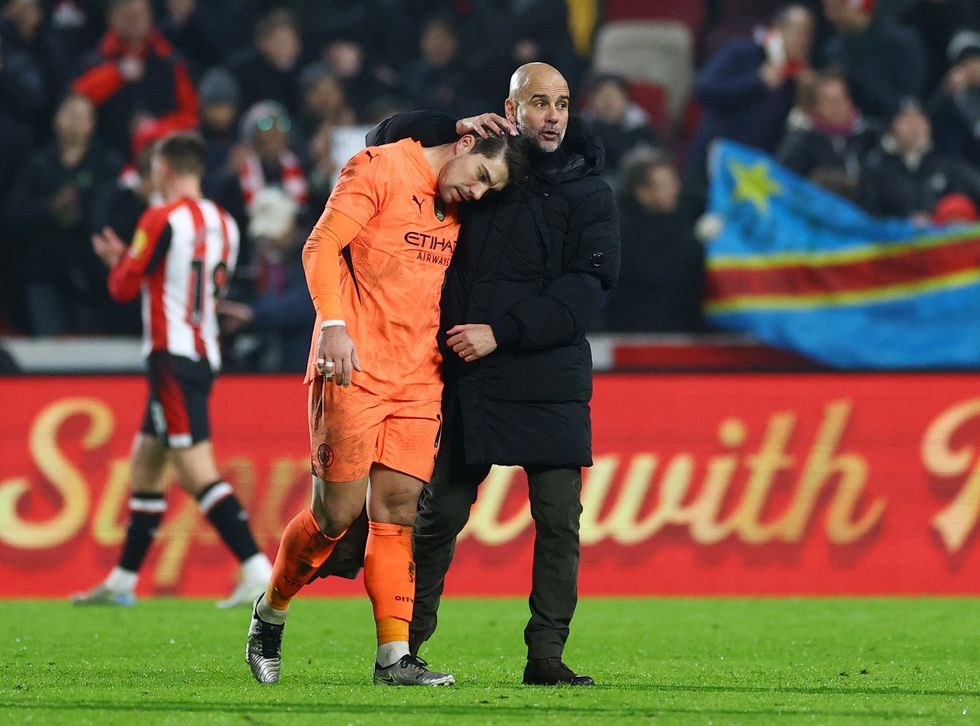 Pep Guardiola Stefan Ortega Man City Brentford