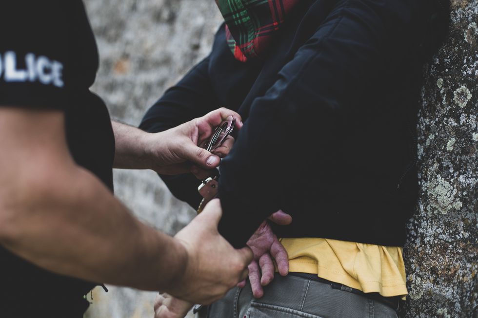 Person being handcuffed