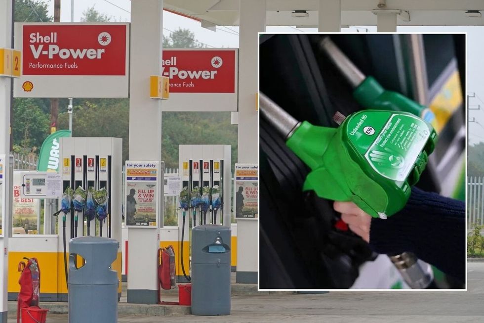 Petrol station and a E10 unleaded pump