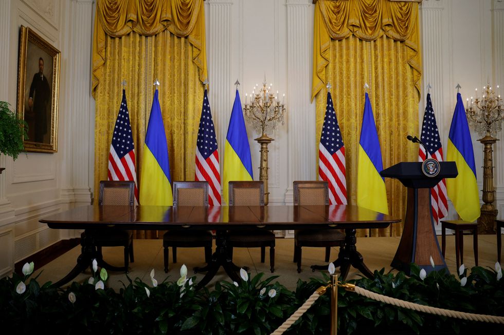 PICTURED: The planned site of the minerals deal signing after Zelensky was ordered to leave the White House