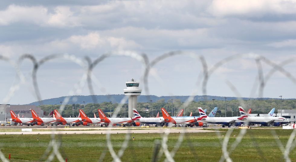 Plane parked at Gatwick Airport