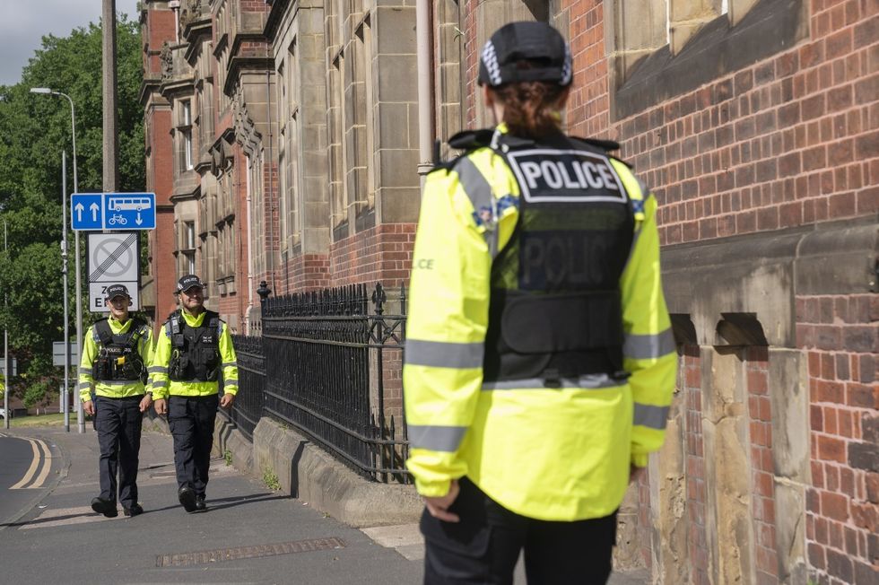 Police activity outside County Hall in Preston, Lancashire