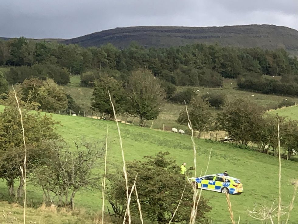 Police at a farm in the Warcop area of Cumbria