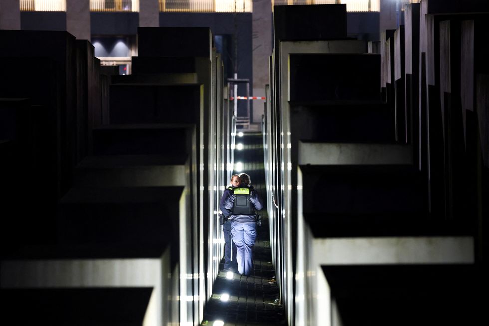 Police at Holocaust memorial Berlin