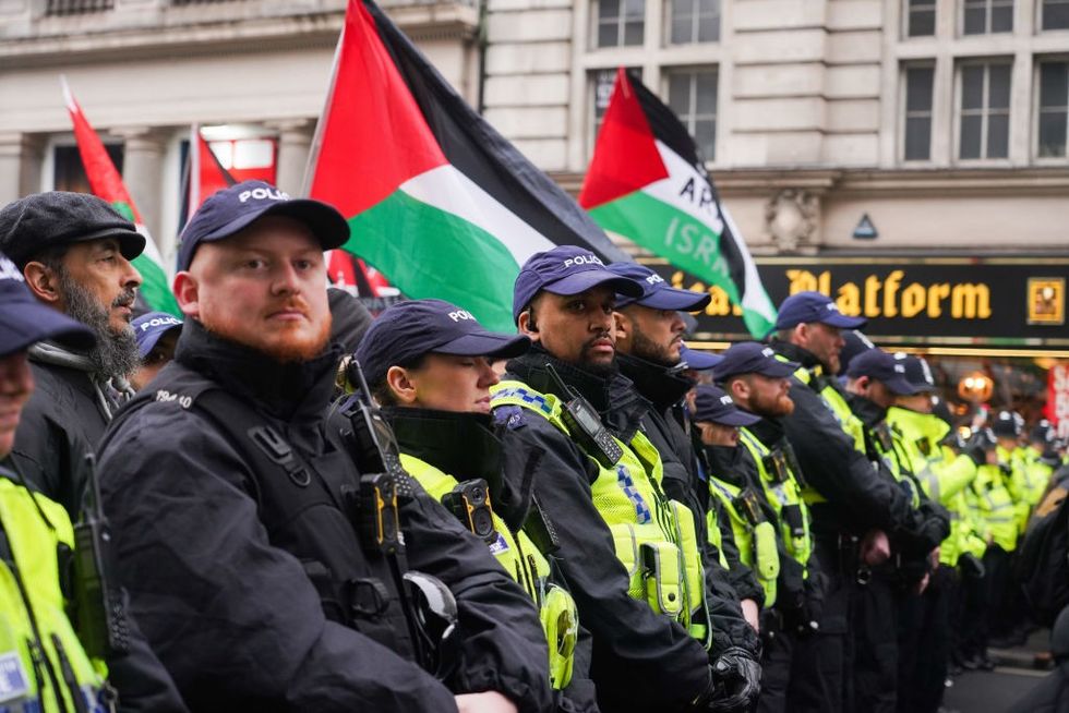 Police at protest