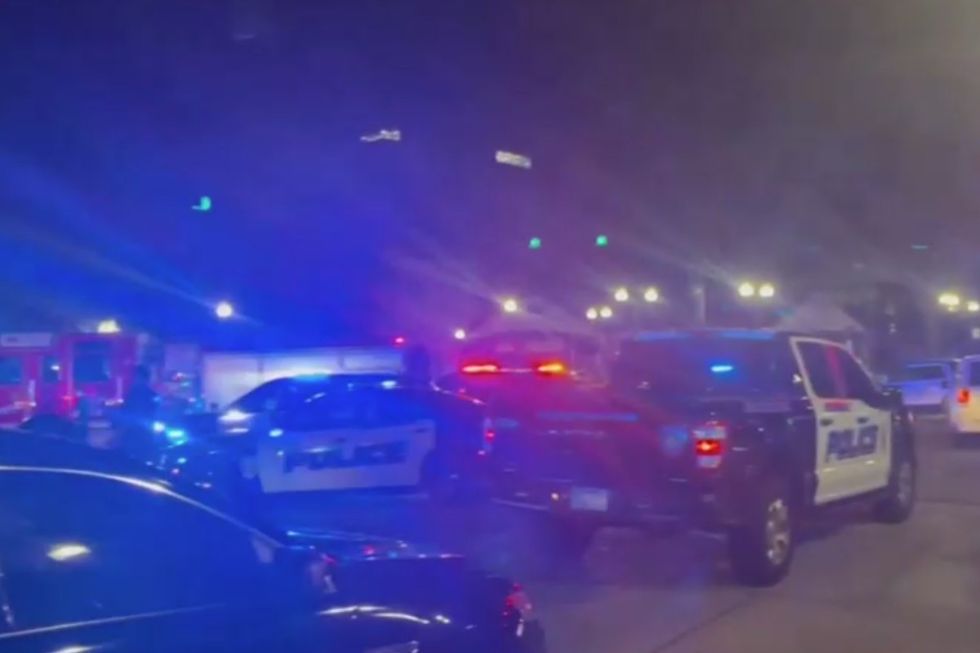 Police cars at scene of mass shooting in Birmingham