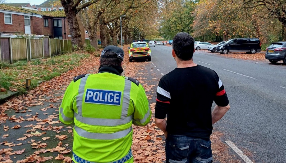 Police conducting an eyesight test 