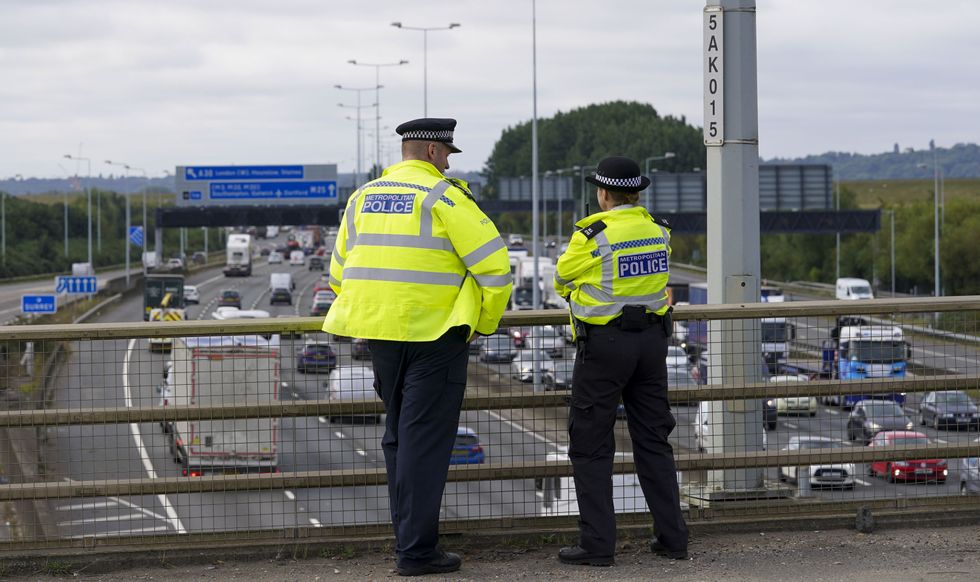 police on road