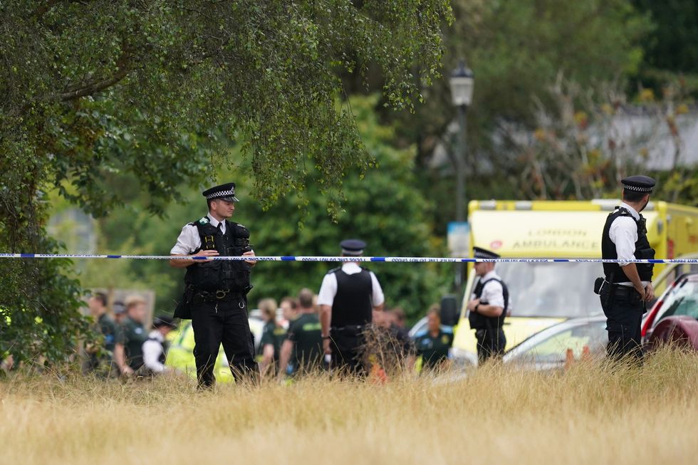 Police outside a Wimbledon school