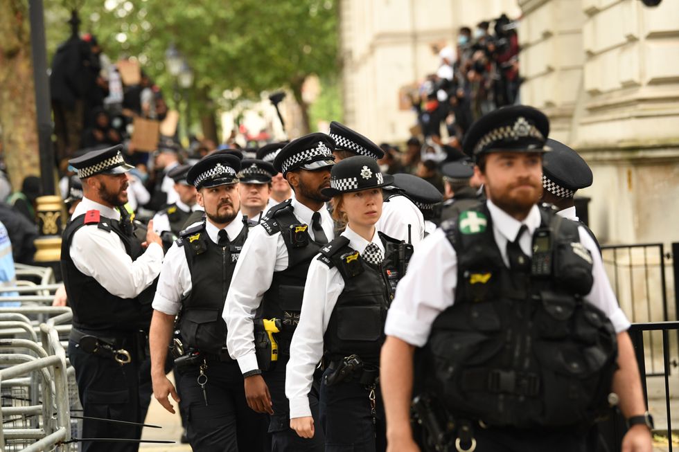 Police outside Downing Street in 2020