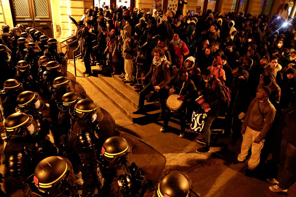 Police outside Gaite Lyrique theatre, Paris