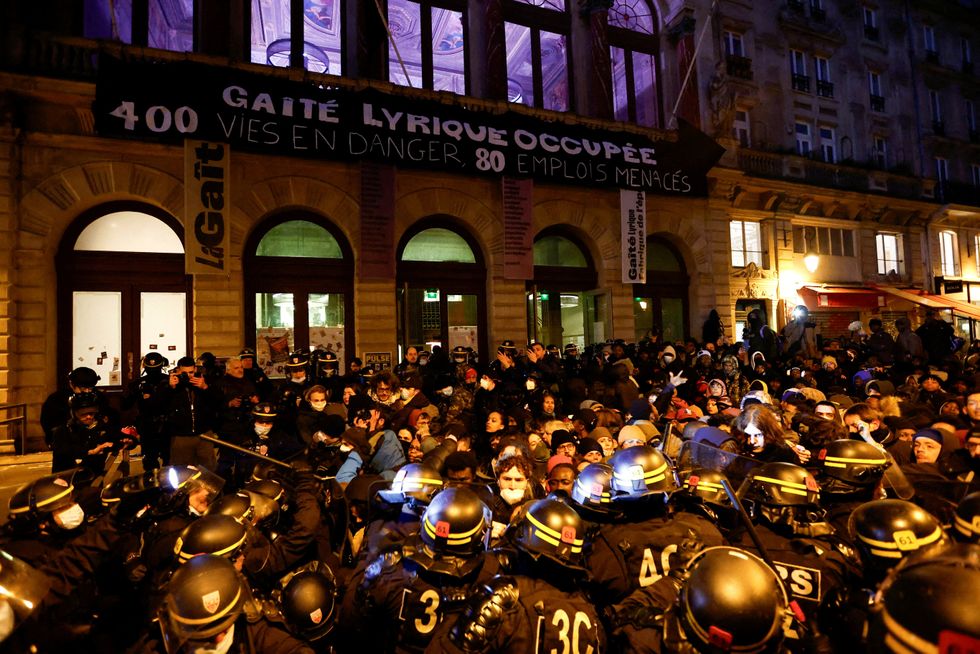 Police outside Gaite Lyrique theatre, Paris