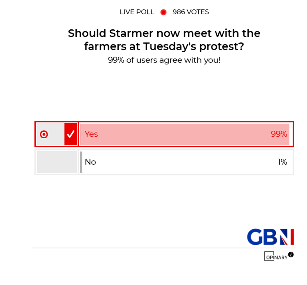 POLL OF THE DAY: Should Starmer now meet with the farmers at Tuesday's protest? - YOUR VERDICT