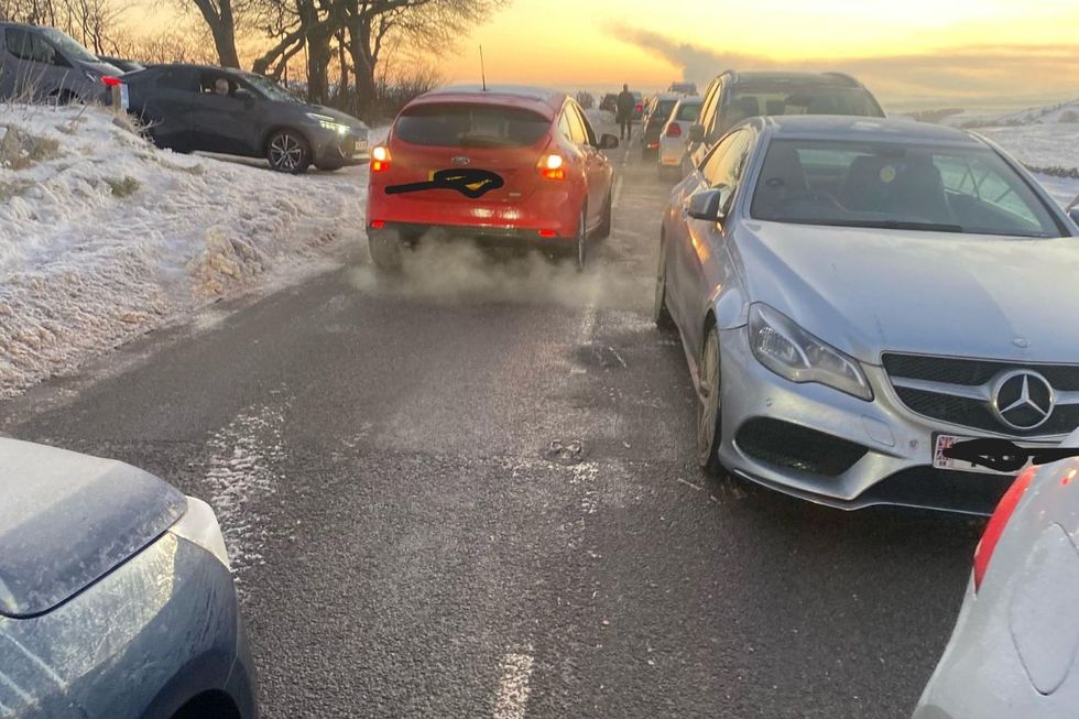 Poorly parked cars in Derbyshire