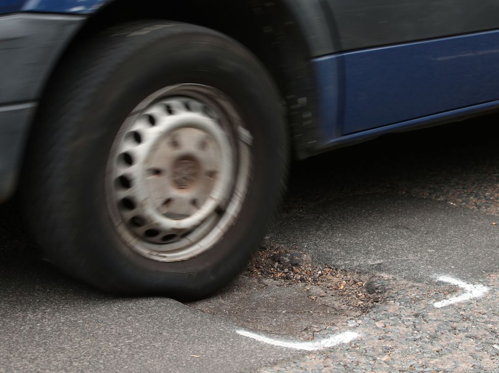 Potholes on road