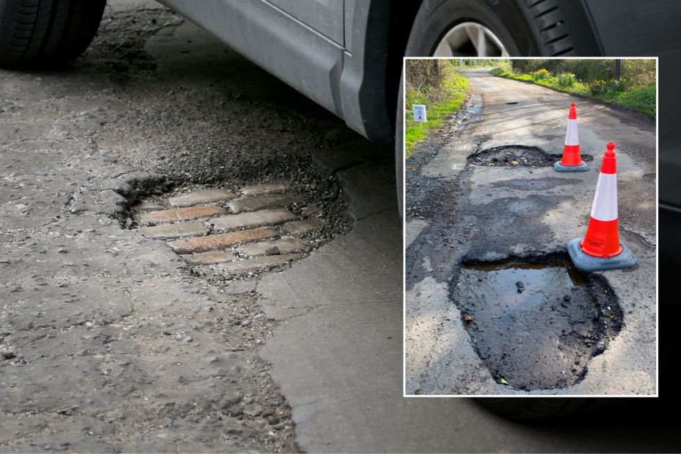 Potholes on UK roads