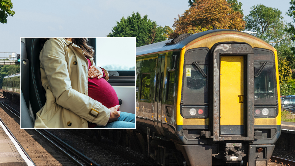 Pregnant woman/train