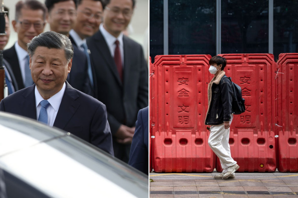 President Xi alongside man walking