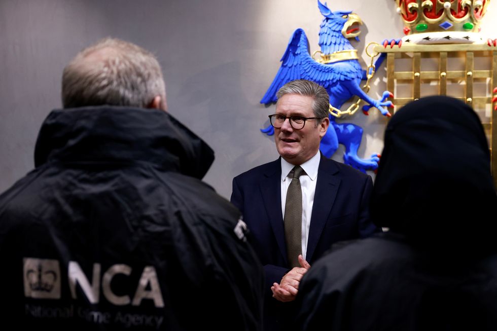 Prime Minister Sir Keir Starmer at the National Crime Agency (NCA) headquarters in London, ahead of chairing a summit with senior ministers, and figures from the NCA and intelligence services, aimed at destroying the criminal gangs involved in smuggling people over the English Channel in small boats