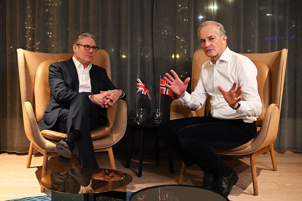 Prime Minister Sir Keir Starmer (left) meets Norwegian Prime Minister Jonas Gahr Stor in Bergen, Norway, during a trip to Norway and Estonia