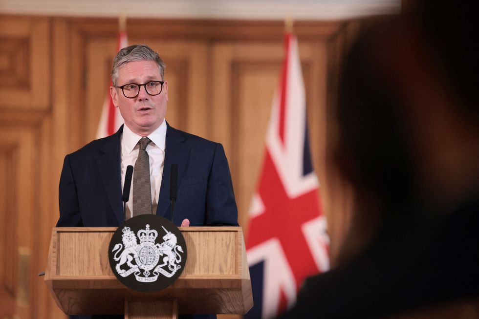 Prime Minister Sir Keir Starmer speaks during a press conference after his first Cabinet meeting at 10 Downing Street