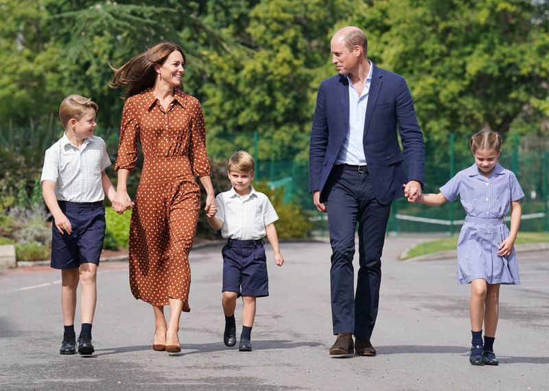 Prince George, Princess Charlotte and Prince Louis, accompanied by their parents head back to school in 2022