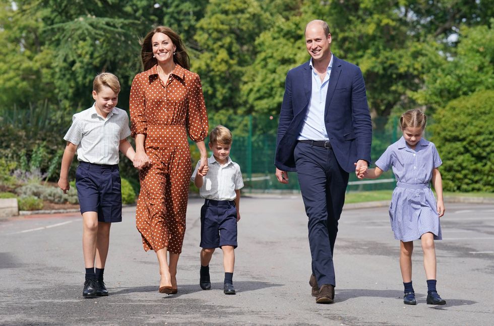 Prince George, Princess Charlotte, Prince Louis, Prince William and Princess Kate