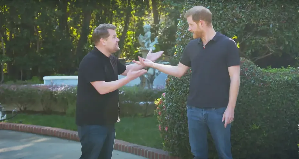 Prince Harry and James Corden