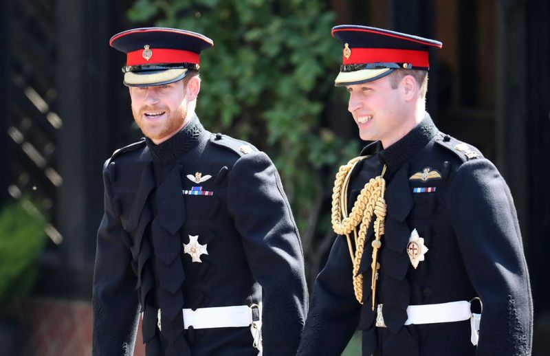 Prince Harry arrives at his wedding to Ms. Meghan Markle with his best man Prince William, Duke of Cambridge\u200b