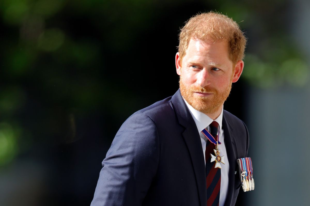 ​Prince Harry arriving at St Paul's Cathedral on May 8 for the service