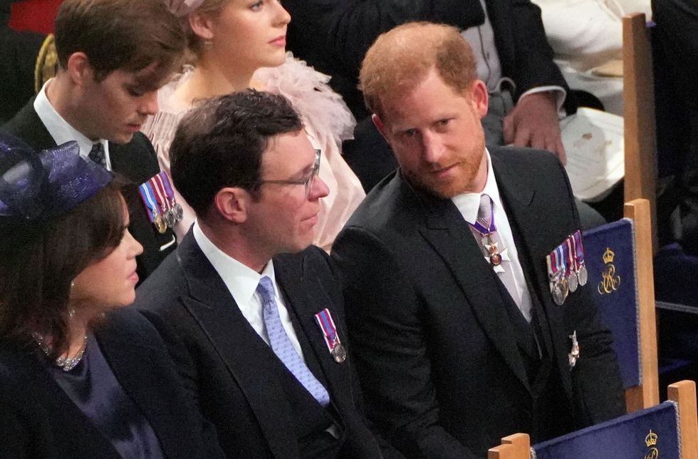 Prince Harry, Jack Brooksbank and Princess Eugenie