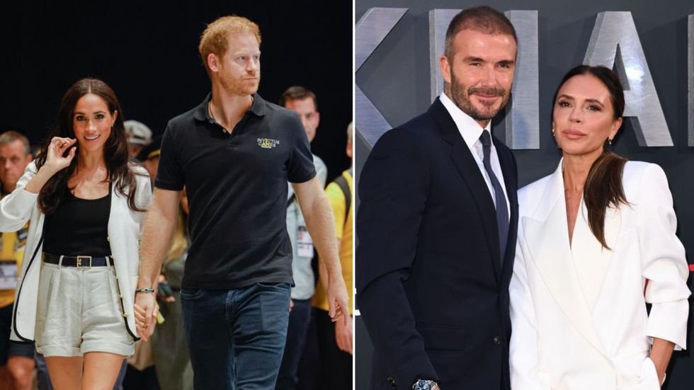 Prince Harry, Meghan Markle and David and Victoria Beckham 