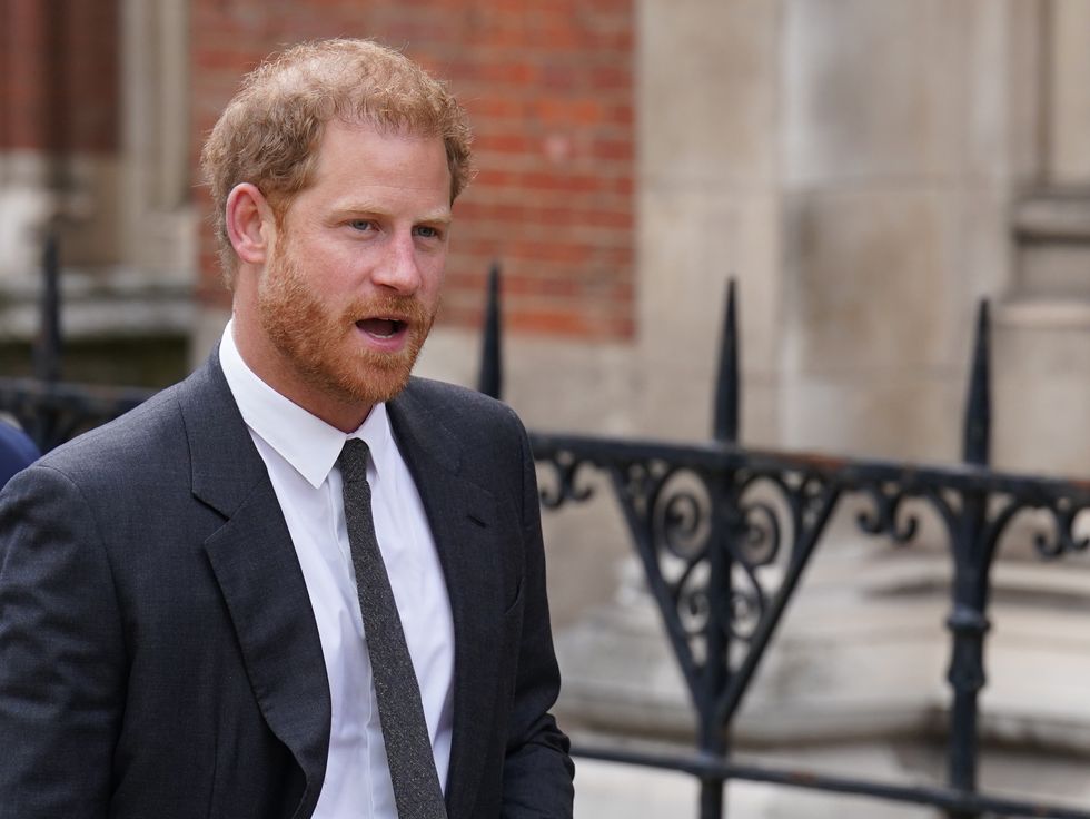 Prince Harry outside of the court