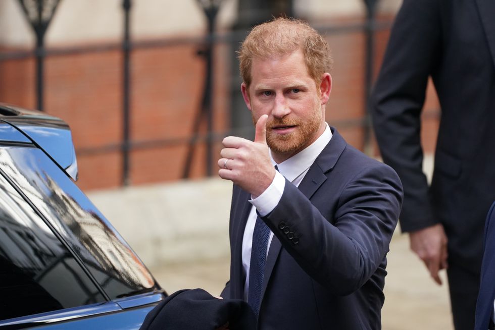 Prince Harry outside the court