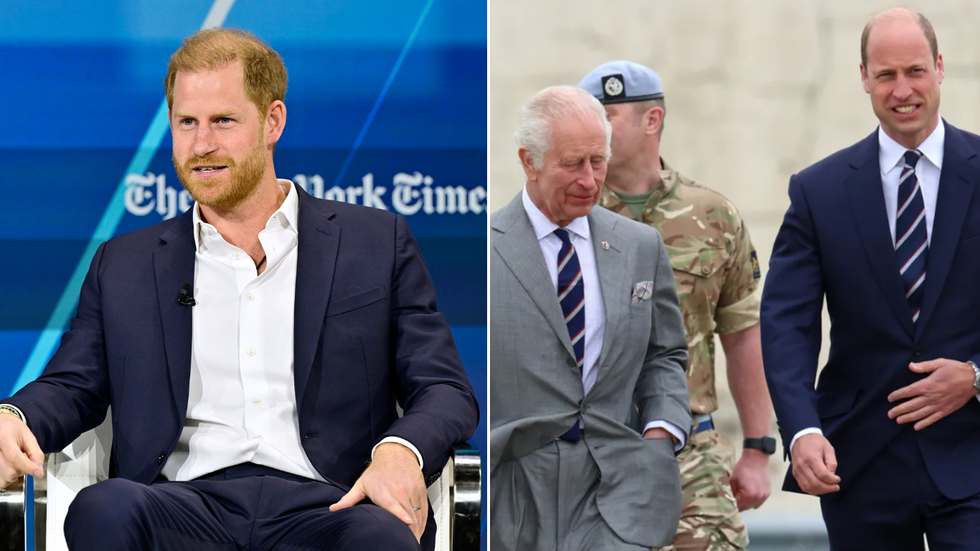 Prince Harry, Prince William and King Charles