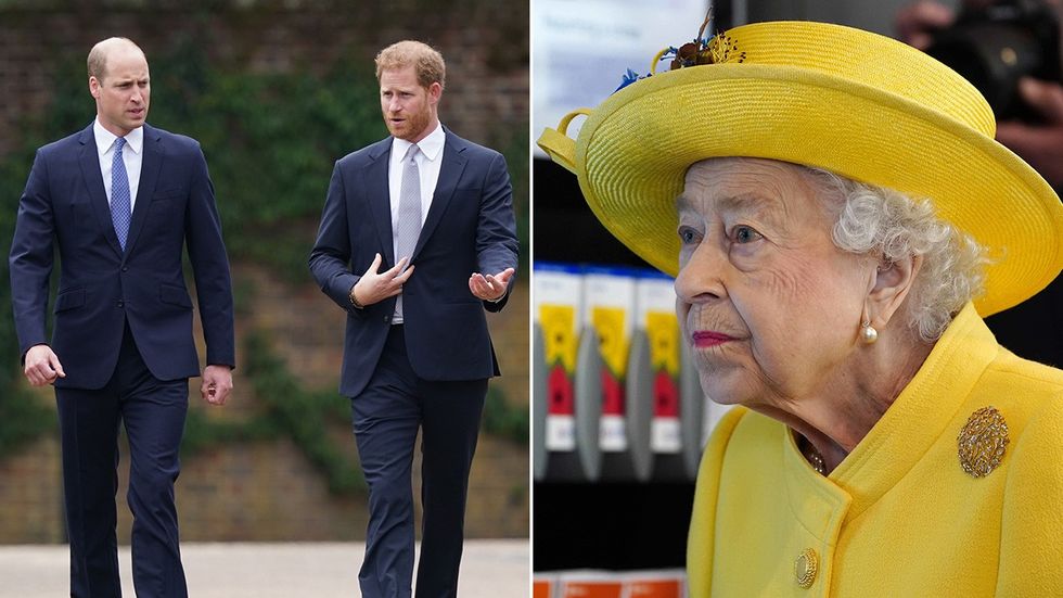 Prince Harry, Prince William, Queen Elizabeth