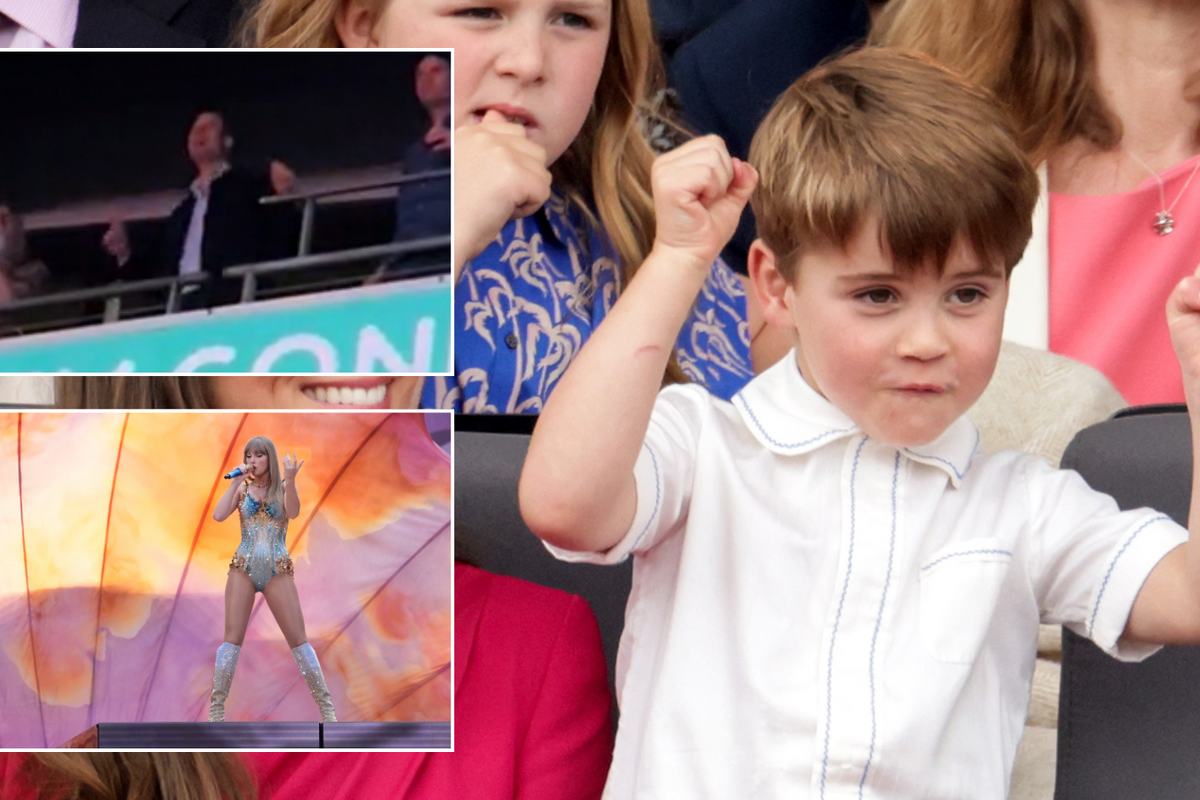 Prince Louis dancing/Prince William dancing/Taylor Swift performing at Wembley Stadium