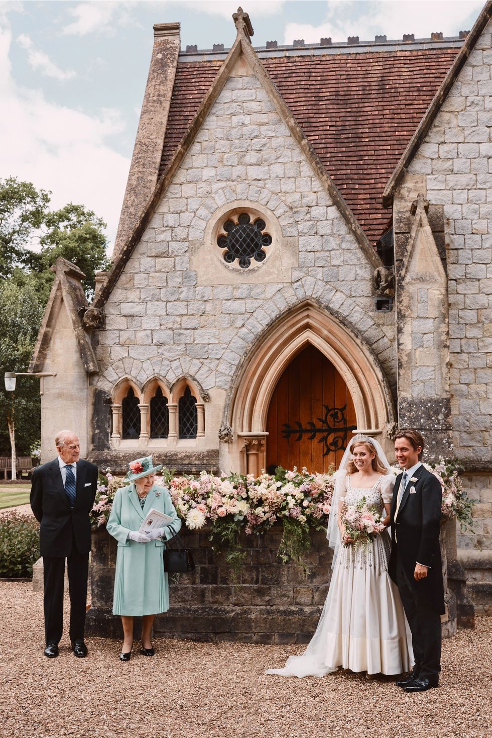 Prince Philip, Queen Elizabeth II, Princess Beatrice and Edoardo Mapelli Mozzi