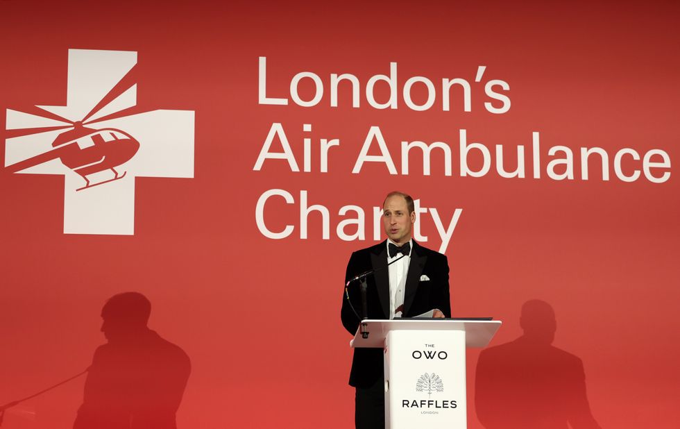 Prince William speaking at a charity gala earlier this year