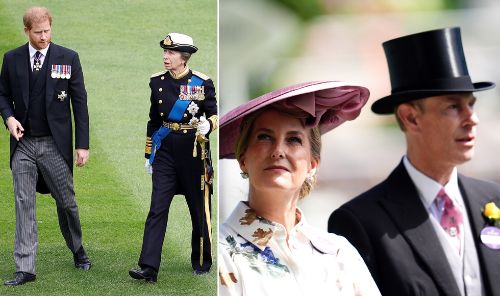 Princess Anne, Prince Edward, Sophie and Prince Harry