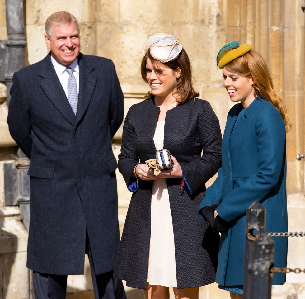 Princess Beatrice and Princess Eugenie and Prince Andrew