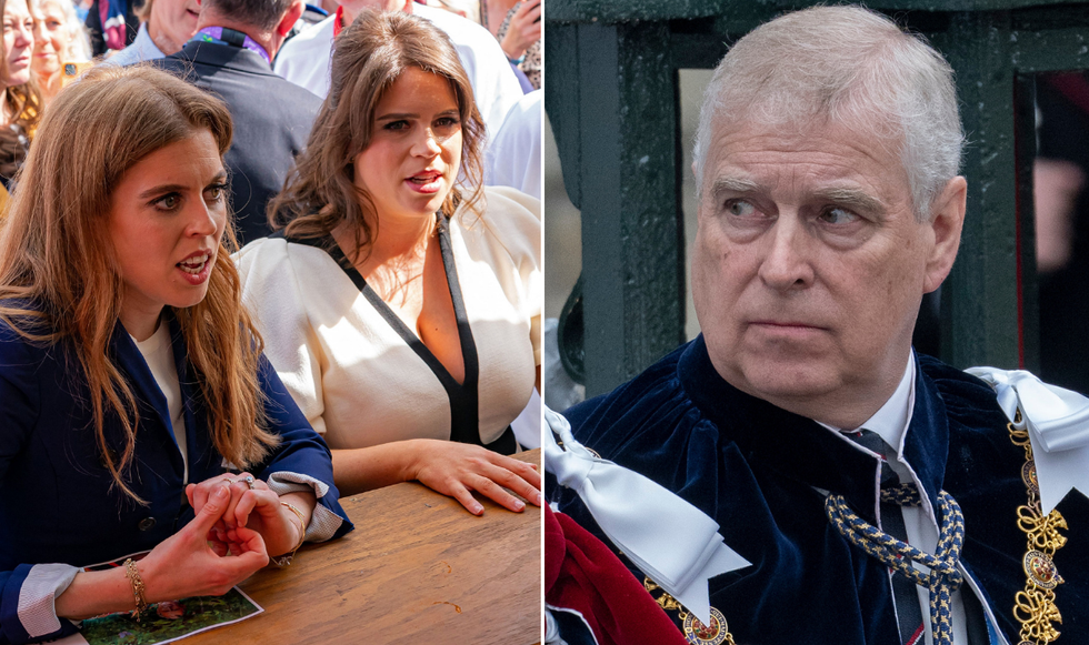 Princess Eugenie, Princess Beatrice and Prince Andrew