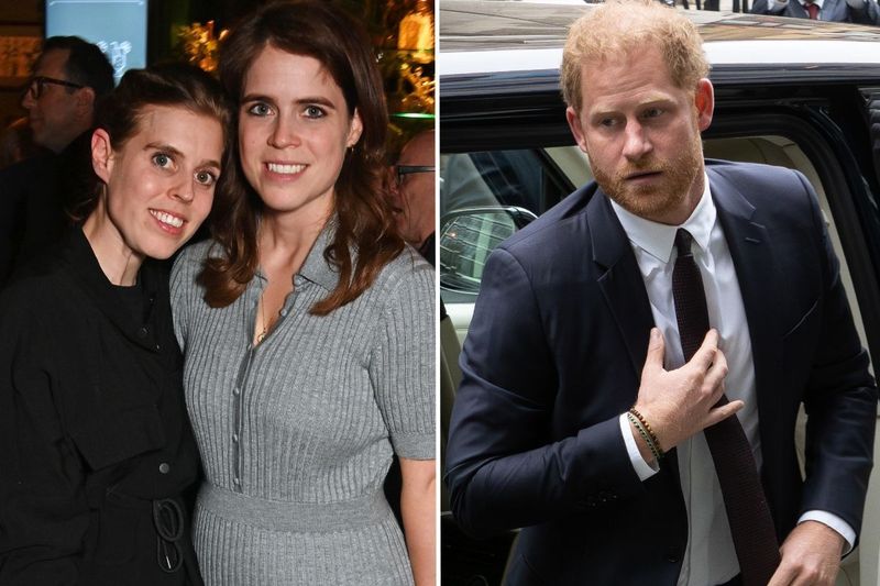 Princess Eugenie, Princess Beatrice and Prince Harry