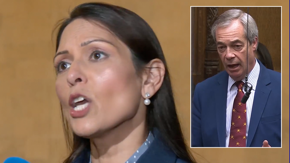 Priti Patel and Nigel Farage