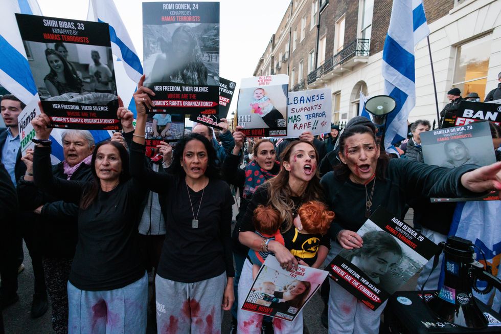 Pro-Israel activists protest against the UN Special Rapporteur on the Occupied Palestinian Territories (OPT) Francesca Albanese having been invited to speak at the School of Oriental And African Studies (SOAS)