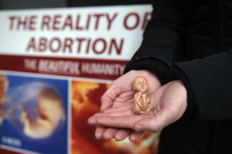 Pro Life Campaigners Rally Outisde The Marie Stopes Clinic In Belfast