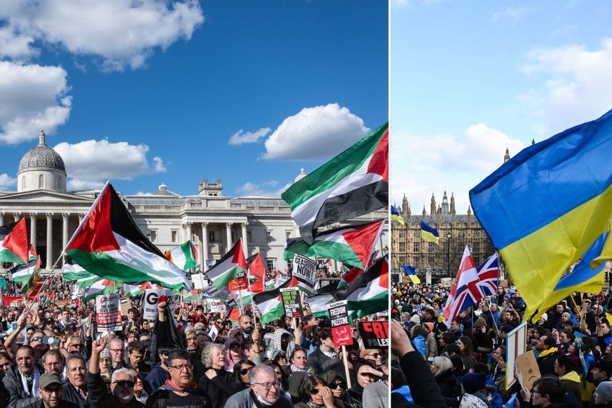 Pro-Palestine and Pro-Ukraine Rally