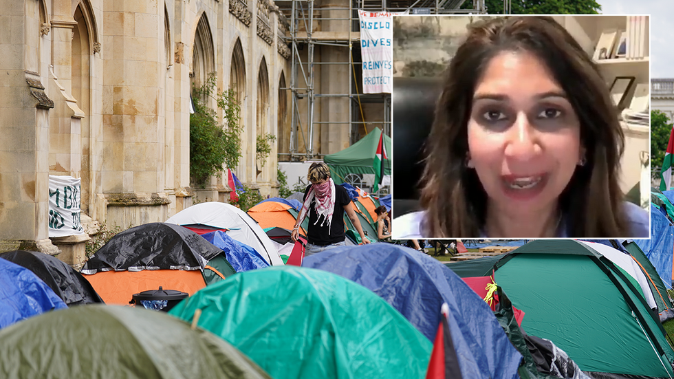 Pro-Palestine encampments at the university and Suella Braverman